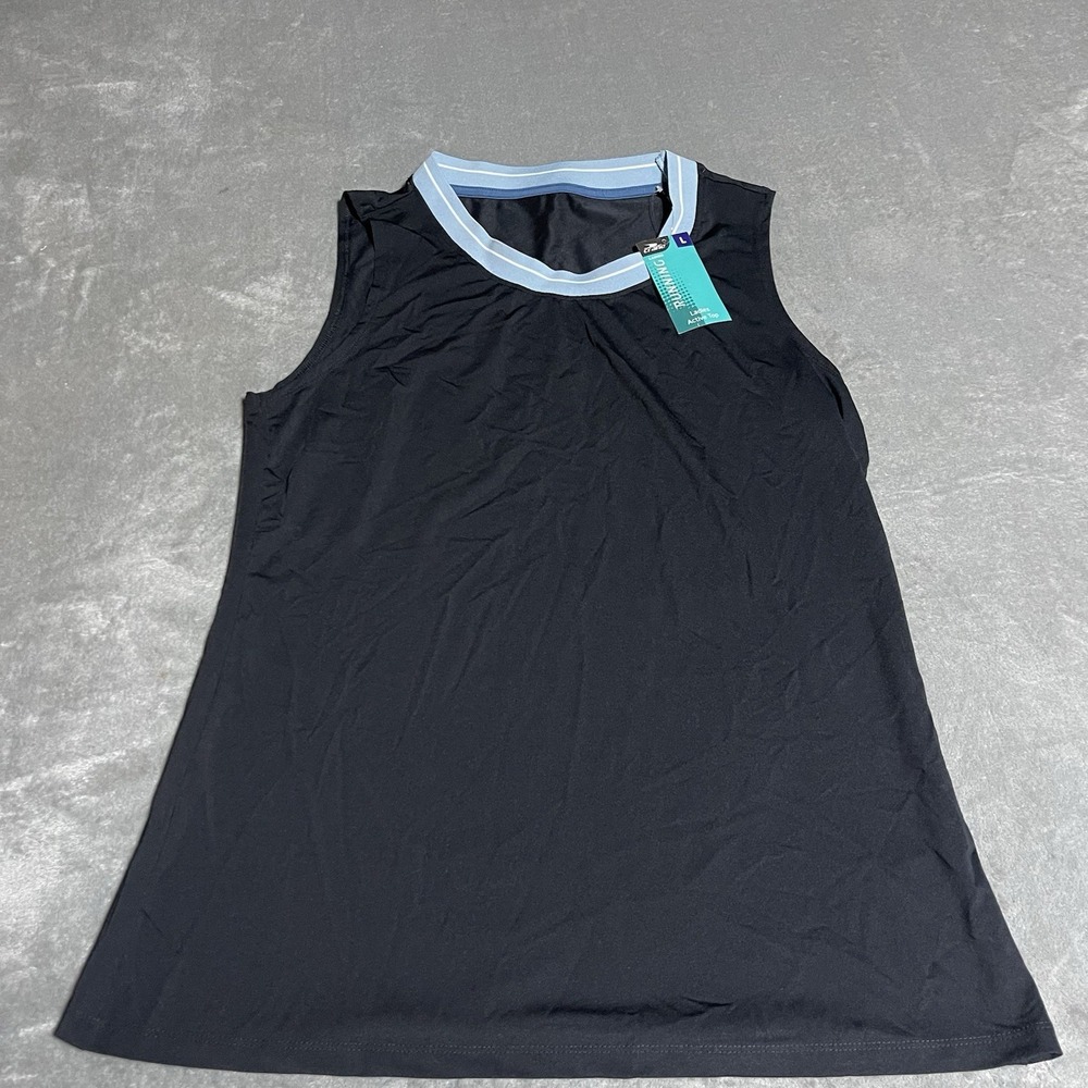 New Crane Athletic Tank Top Womens Large Black‎ Sleeveless Workout Gym Run